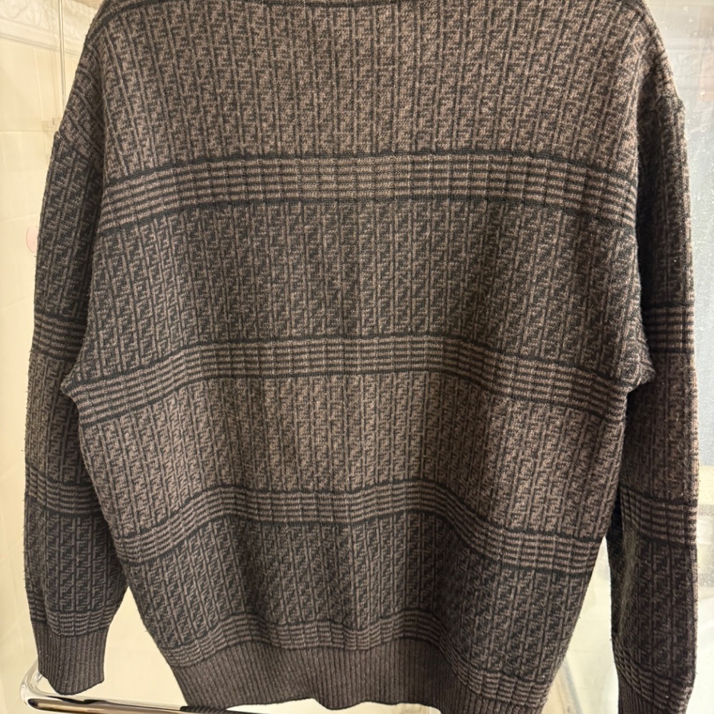 Fendi FF Gray and Black Cardigan , Size XL - Picture 6 of 6